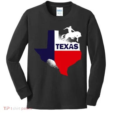 Texas State Cowboy Kids Long Sleeve Shirt