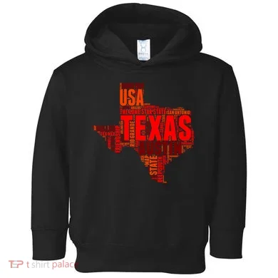 Texas State Word Map Toddler Hoodie