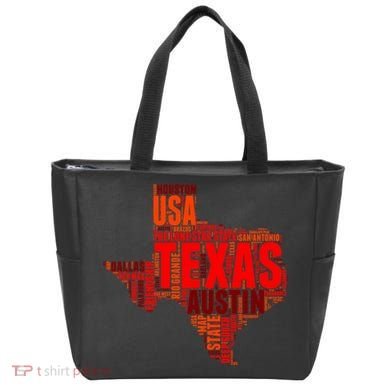 Texas State Word Map Tote Bag