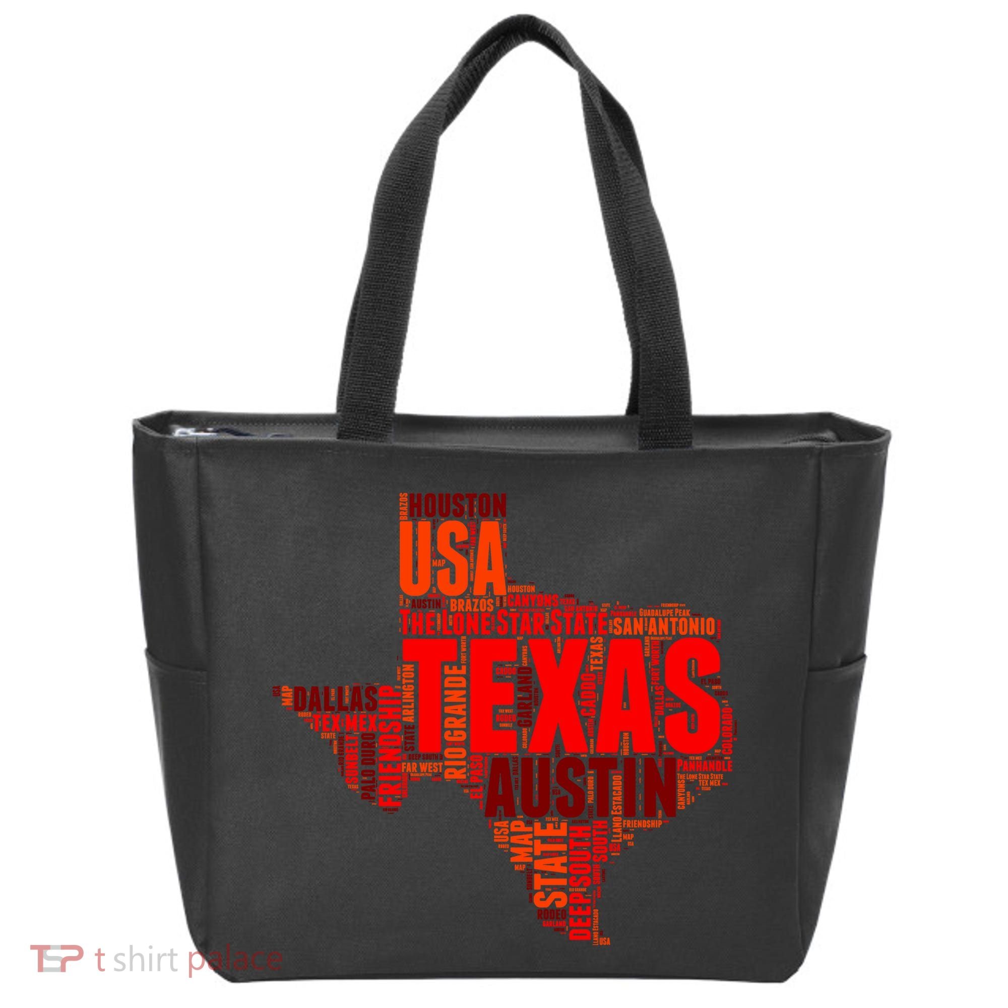 Texas State Word Map Tote Bag