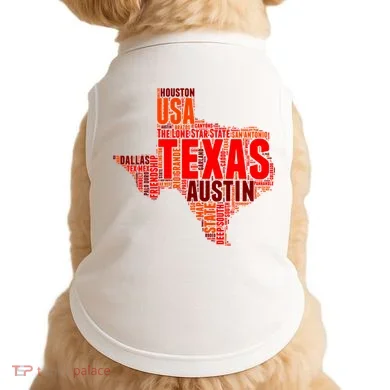 Texas State Word Map Doggie Tank