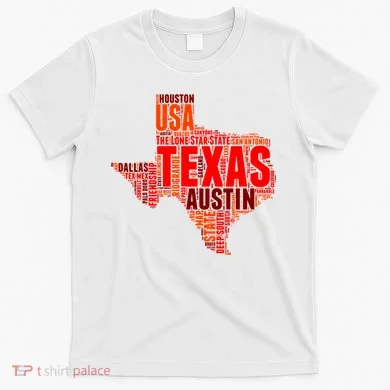 Texas State Word Map T-Shirt