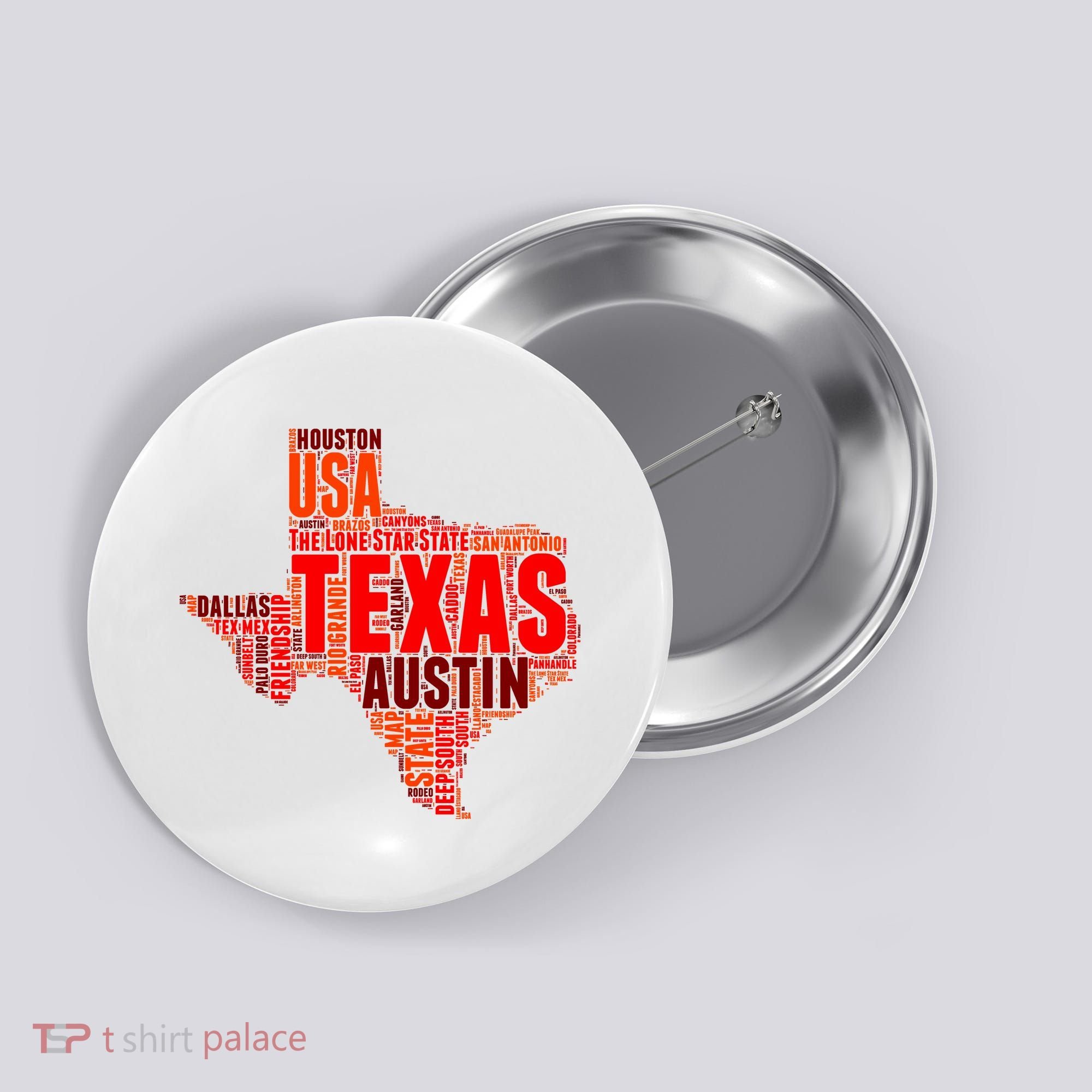 Texas State Word Map Button