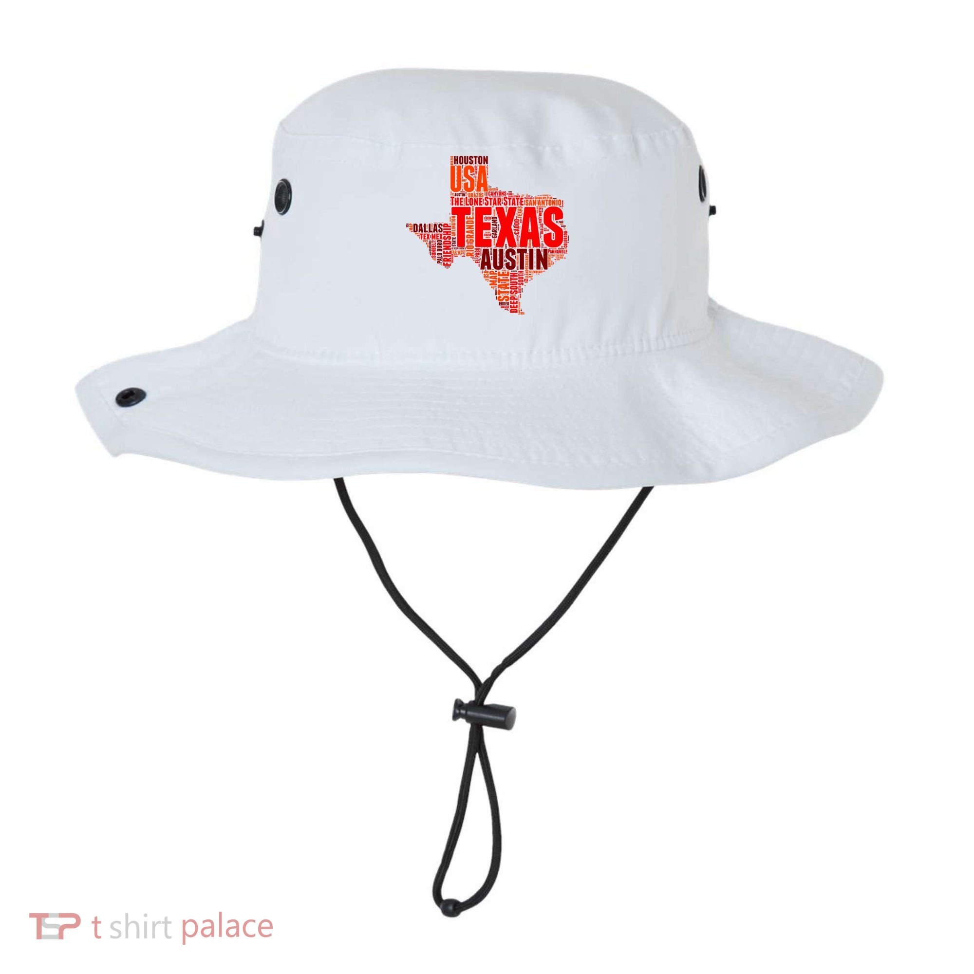 Texas State Word Map Bucket Hat