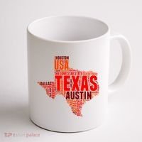 Texas State Word Map Coffee Mug thumb 1