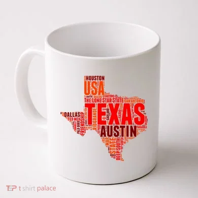 Texas State Word Map Coffee Mug