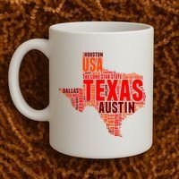 Texas State Word Map Coffee Mug thumb 2