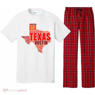 Texas State Word Map Pajama Set