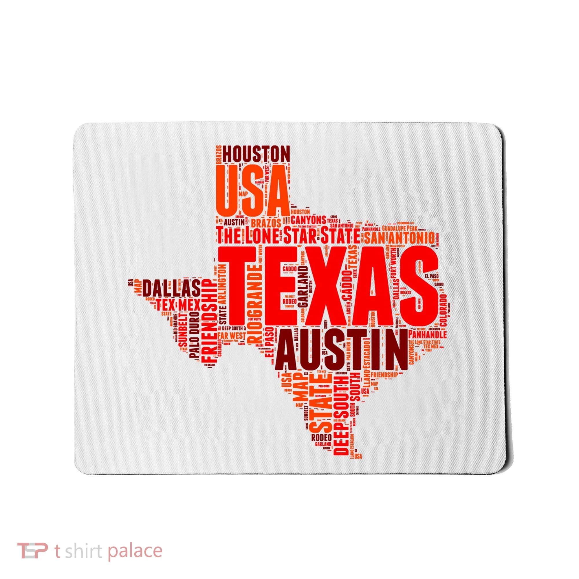 Texas State Word Map Mousepad
