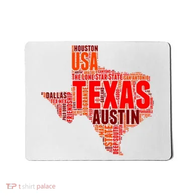 Texas State Word Map Mousepad