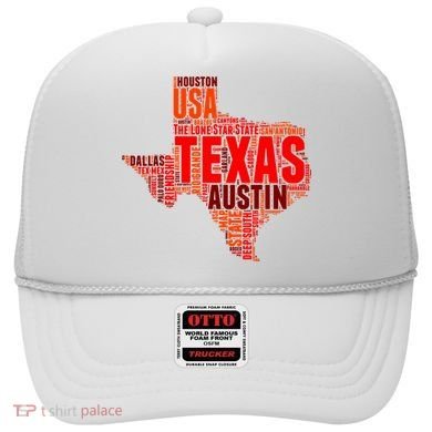 Texas State Word Map Hat