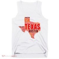 Texas State Word Map Tank Top thumb 0