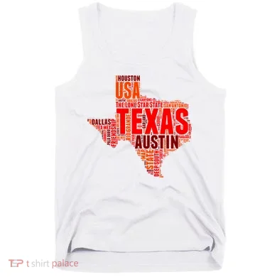 Texas State Word Map Tank Top