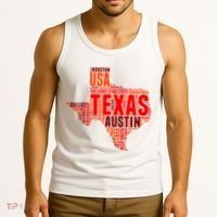 Texas State Word Map Tank Top thumb 3