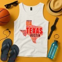 Texas State Word Map Tank Top thumb 4