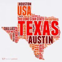 Texas State Word Map Golf Towel thumb 3