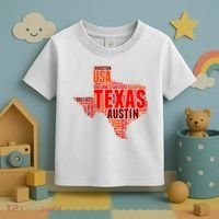 Texas State Word Map Toddler T-Shirt thumb 3