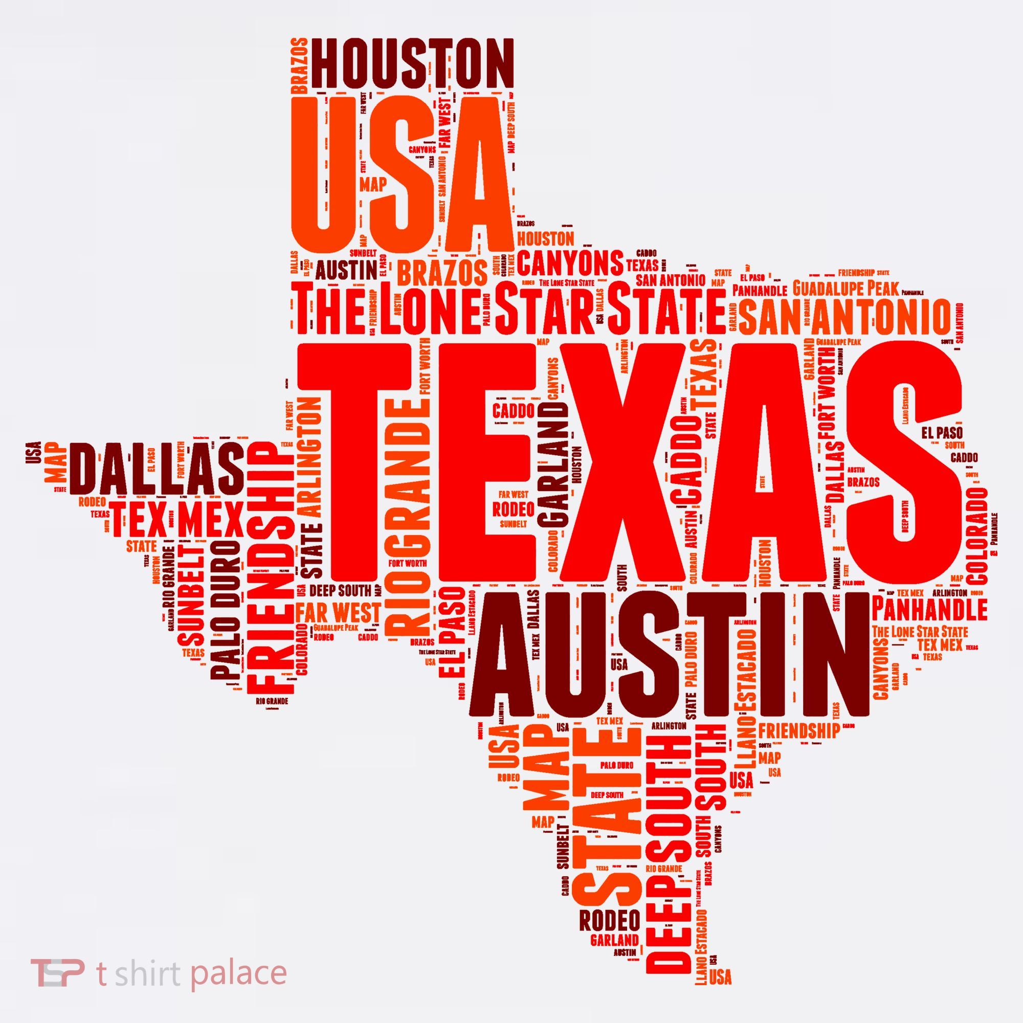 Texas State Word Map Visor