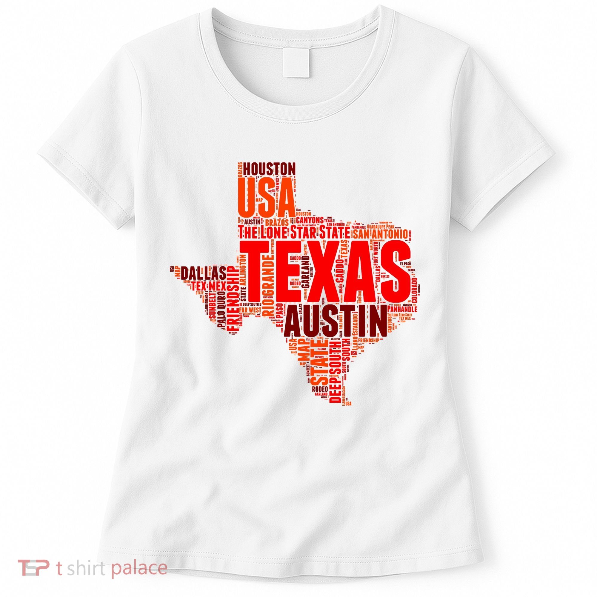 Texas State Word Map Women's T-Shirt