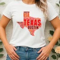 Texas State Word Map Women's T-Shirt thumb 2