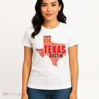 Texas State Word Map Women's T-Shirt thumb 4