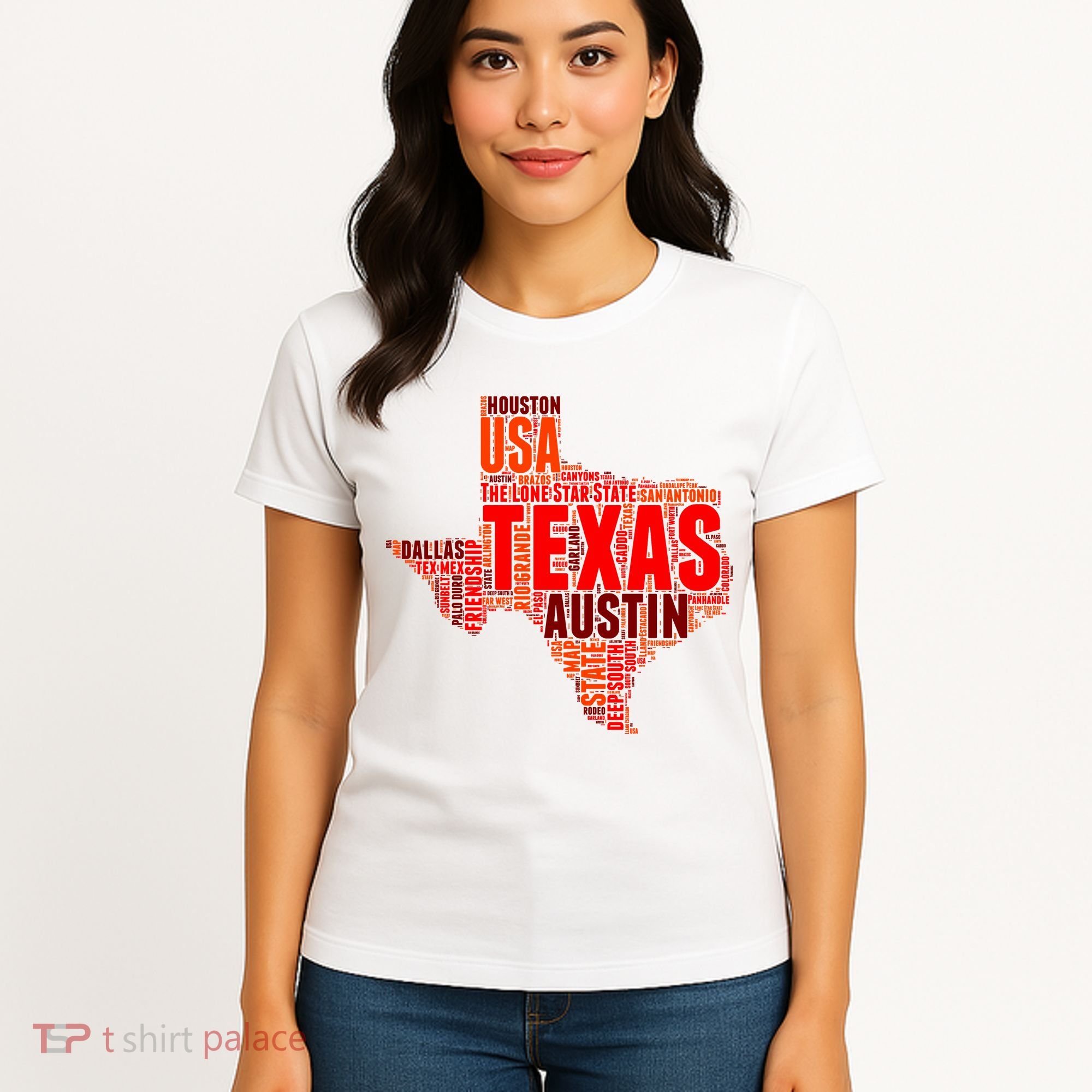 Texas State Word Map Women's T-Shirt