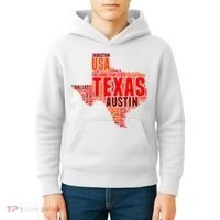 Texas State Word Map Kids Hoodie thumb 4