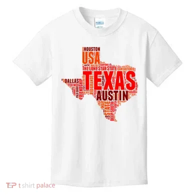 Texas State Word Map Kids T-Shirt