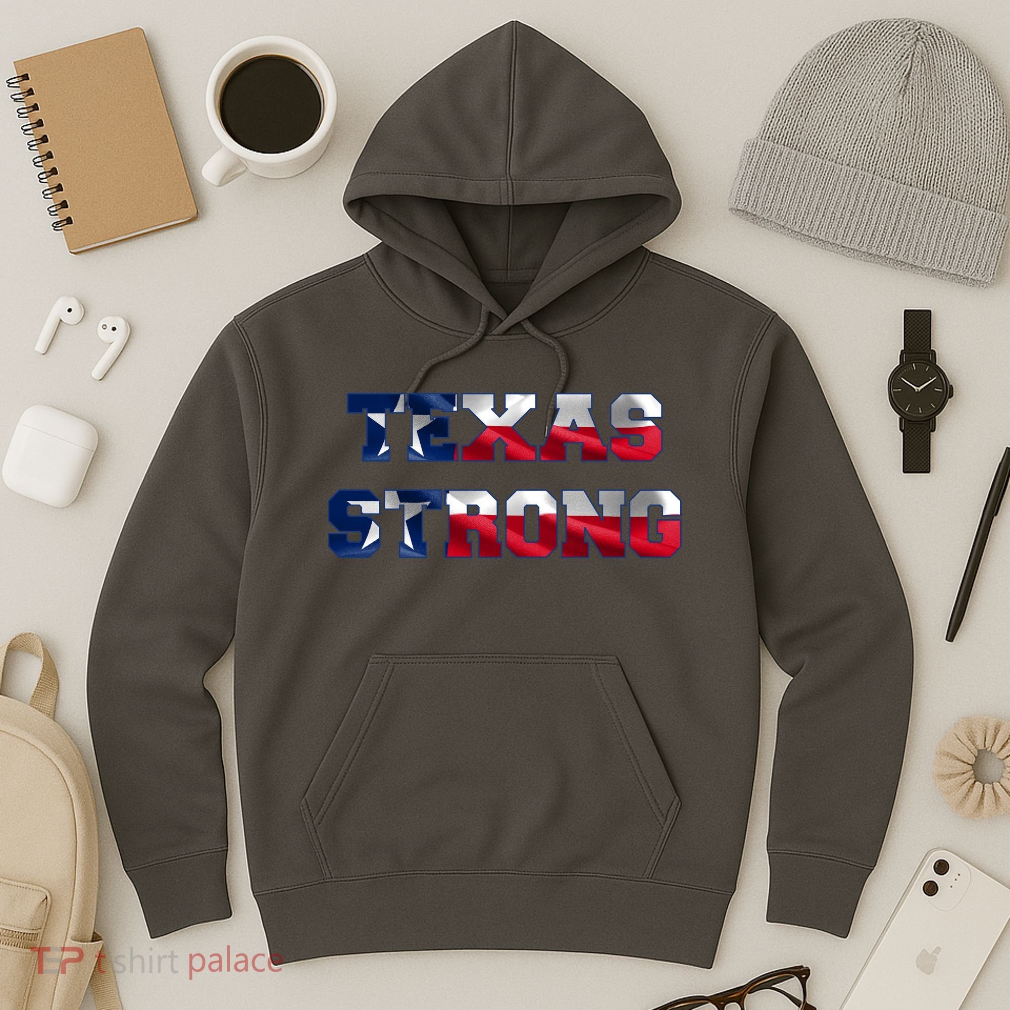 Texas Strong Flag Hurricane Harvey Aid Hoodie