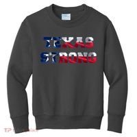 Texas Strong Flag Hurricane Harvey Aid Kids Sweatshirt thumb 0