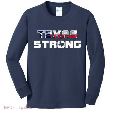 Texas Strong State Flag Logo Kids Long Sleeve Shirt