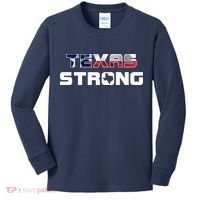 Texas Strong State Flag Logo Kids Long Sleeve Shirt thumb 0