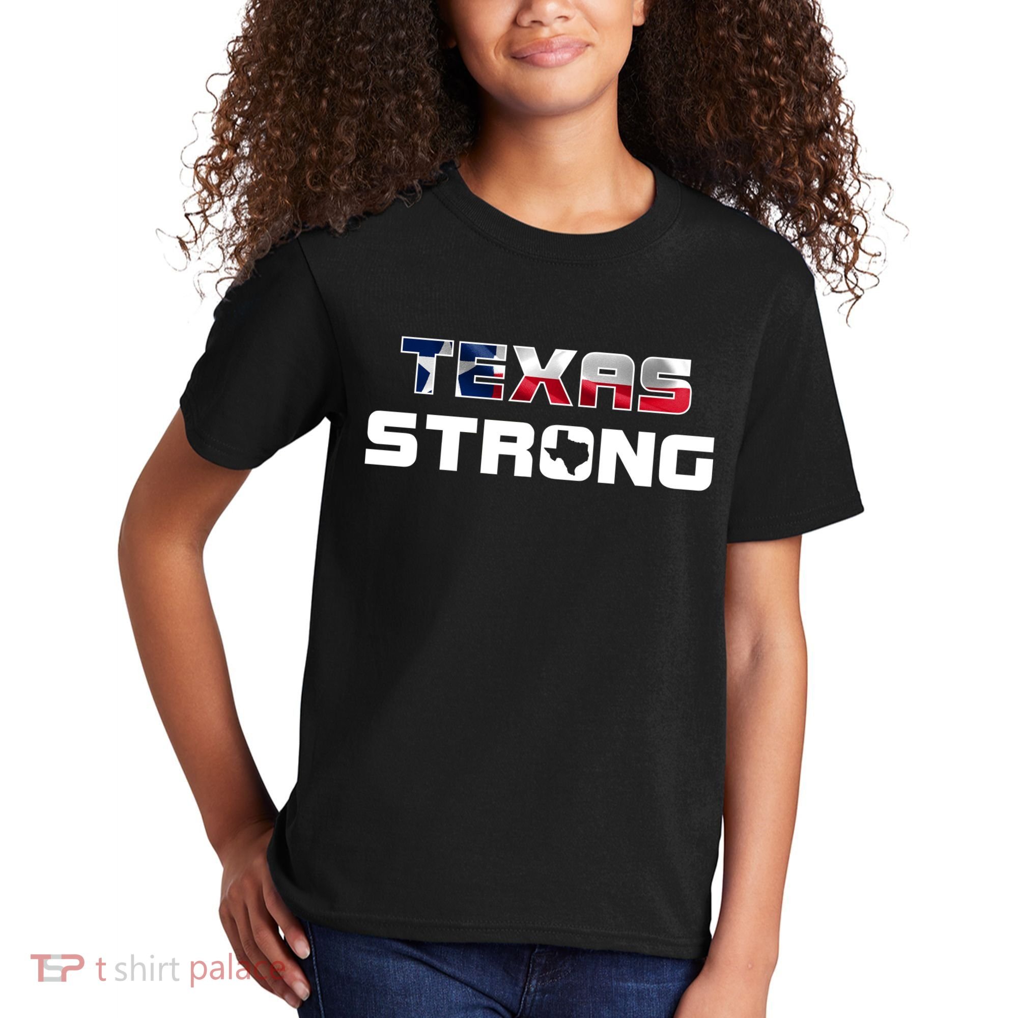 Texas Strong State Flag Logo Kids T-Shirt