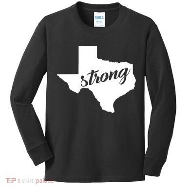 Texas Strong State Logo Kids Long Sleeve Shirt