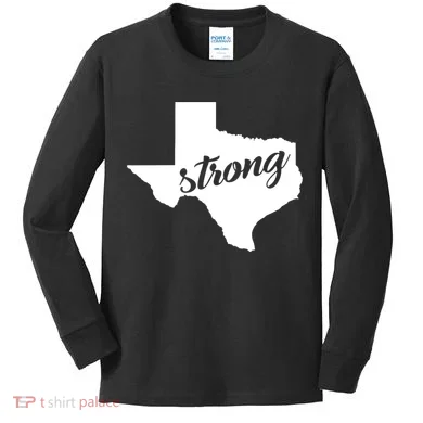 Texas Strong State Logo Kids Long Sleeve Shirt