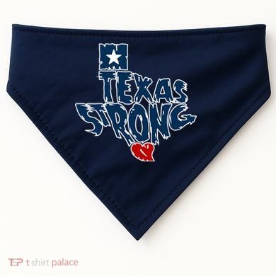 Texas Strong State Map USA-Made Doggie Bandana