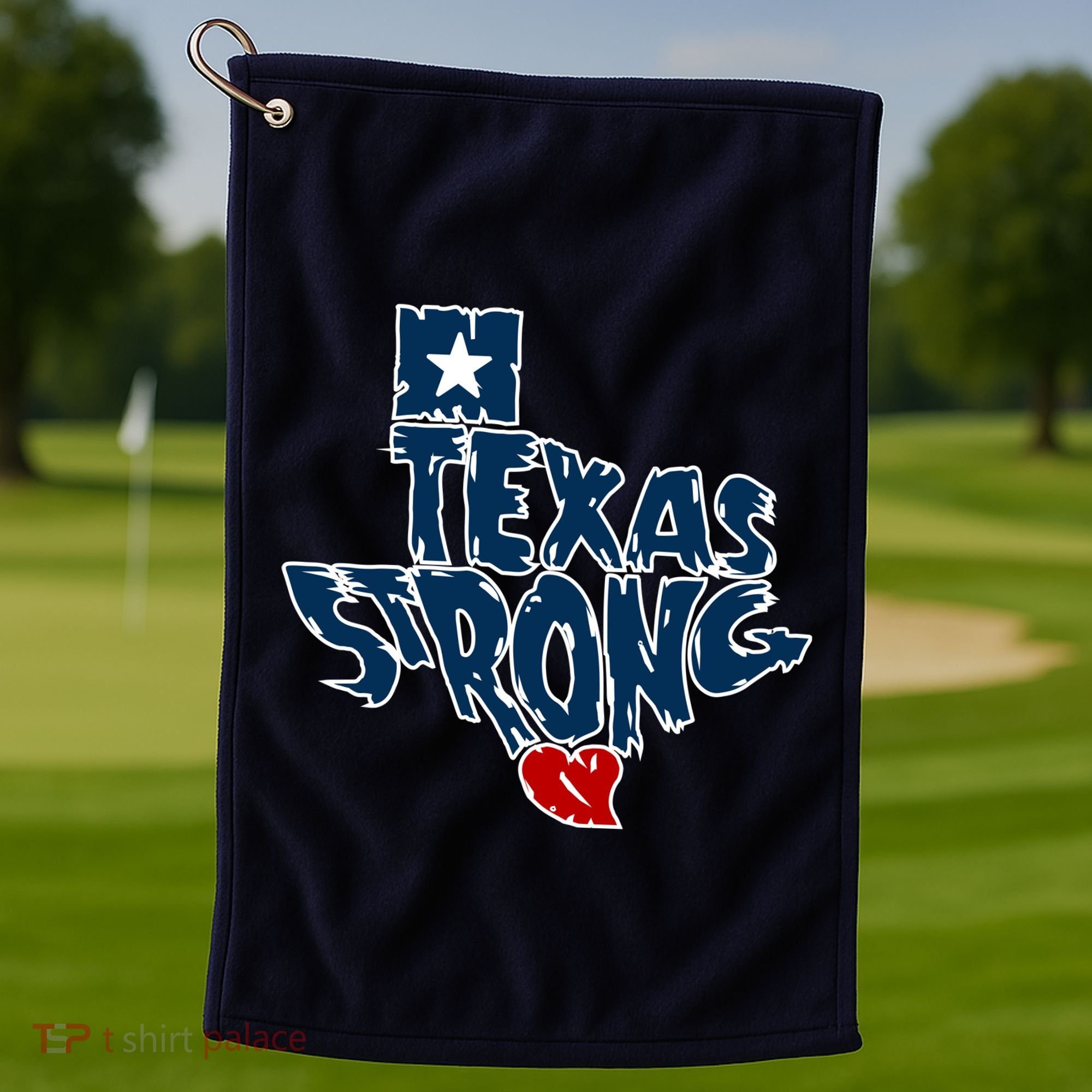 Texas Strong State Map Golf Towel
