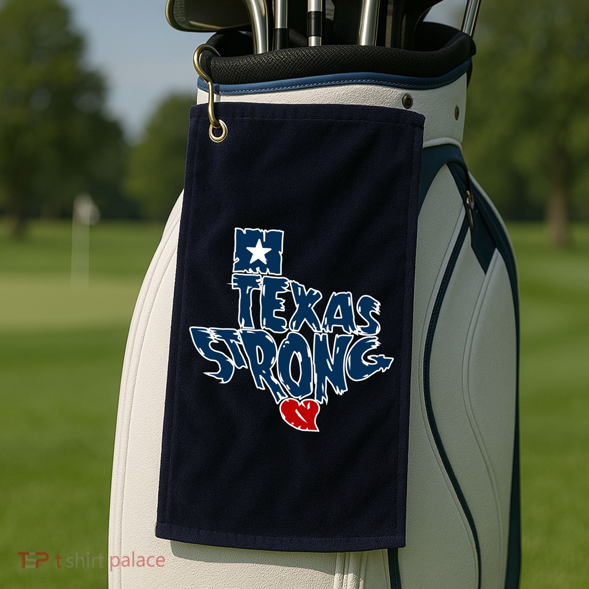 Texas Strong State Map Golf Towel