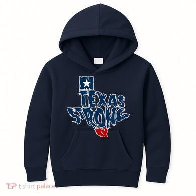 Texas Strong State Map Kids Hoodie