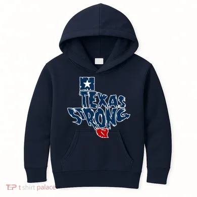 Texas Strong State Map Kids Hoodie