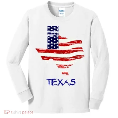 Texas USA Flag Kids Long Sleeve Shirt