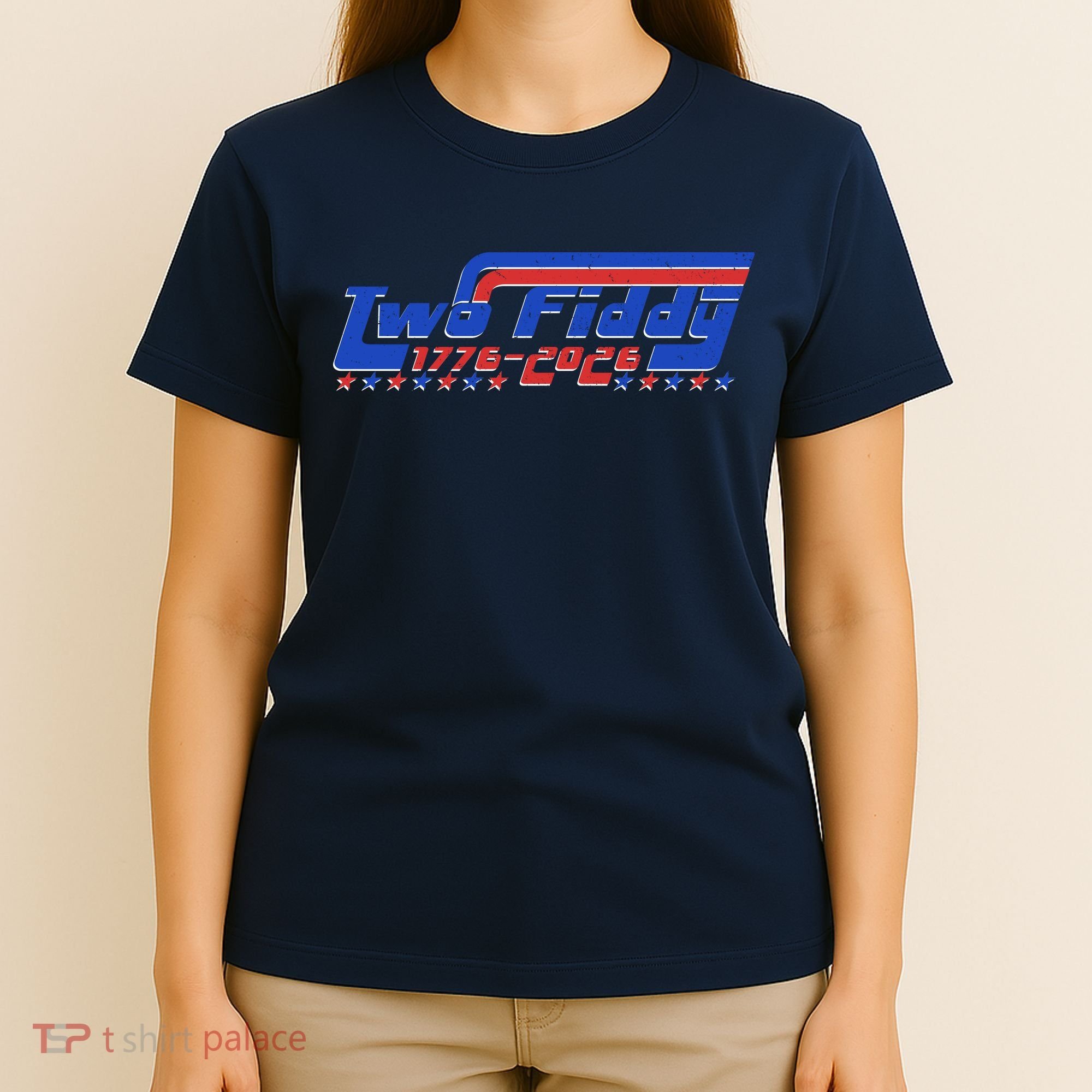 Two Fiddy 1776-2026 Vintage Americana Graphic Apparel T-Shirt