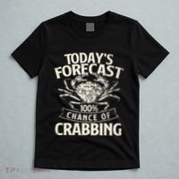 TodayS Forecast 100 Chance Of Crabbing Crab Crustaceans T-Shirt thumb 5