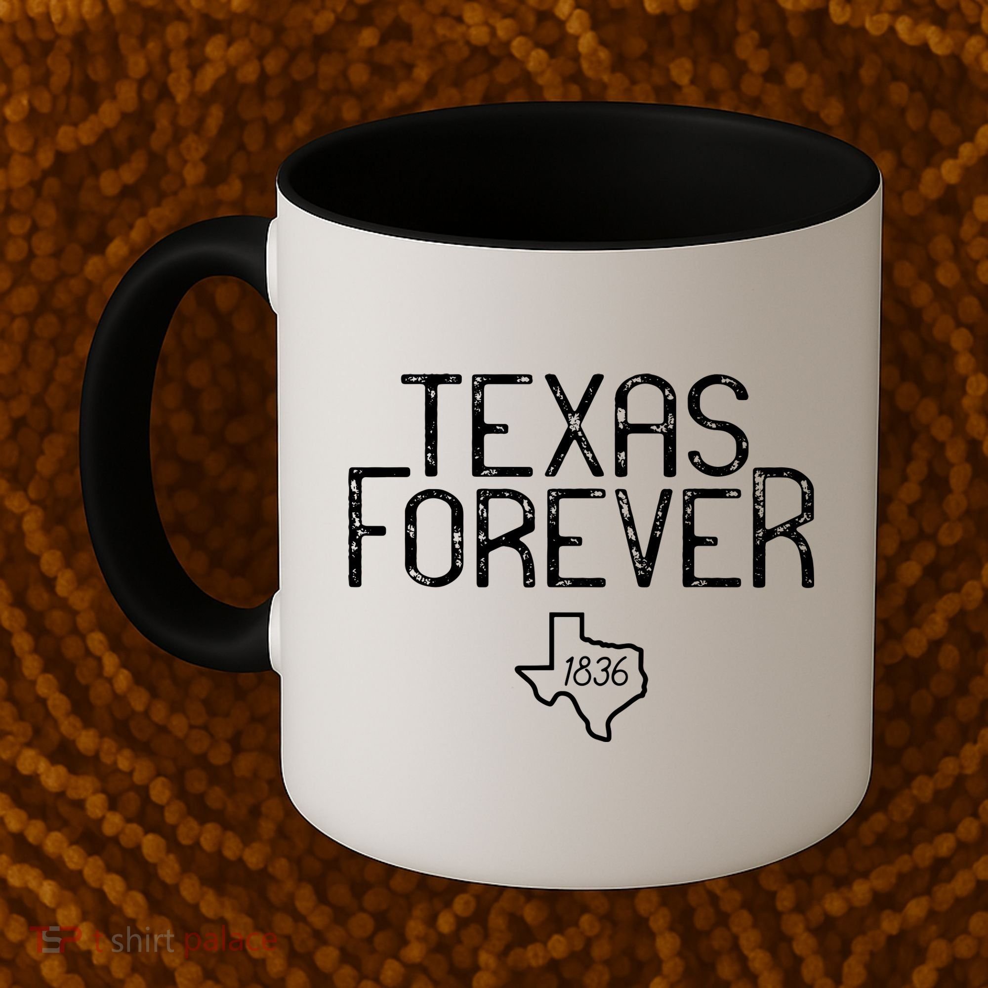 Texas Forever 1836 Aged Font Coffee Mug