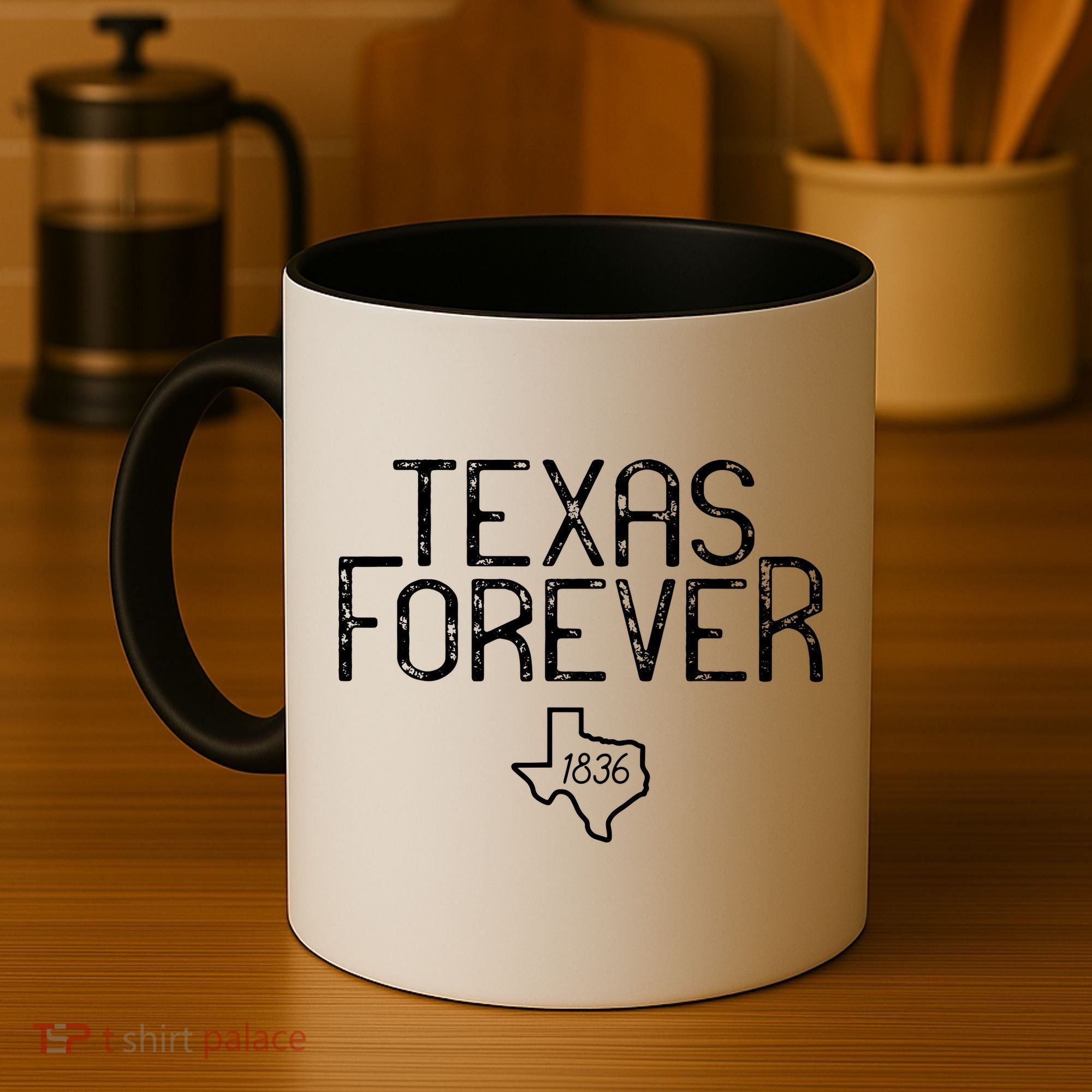 Texas Forever 1836 Aged Font Coffee Mug