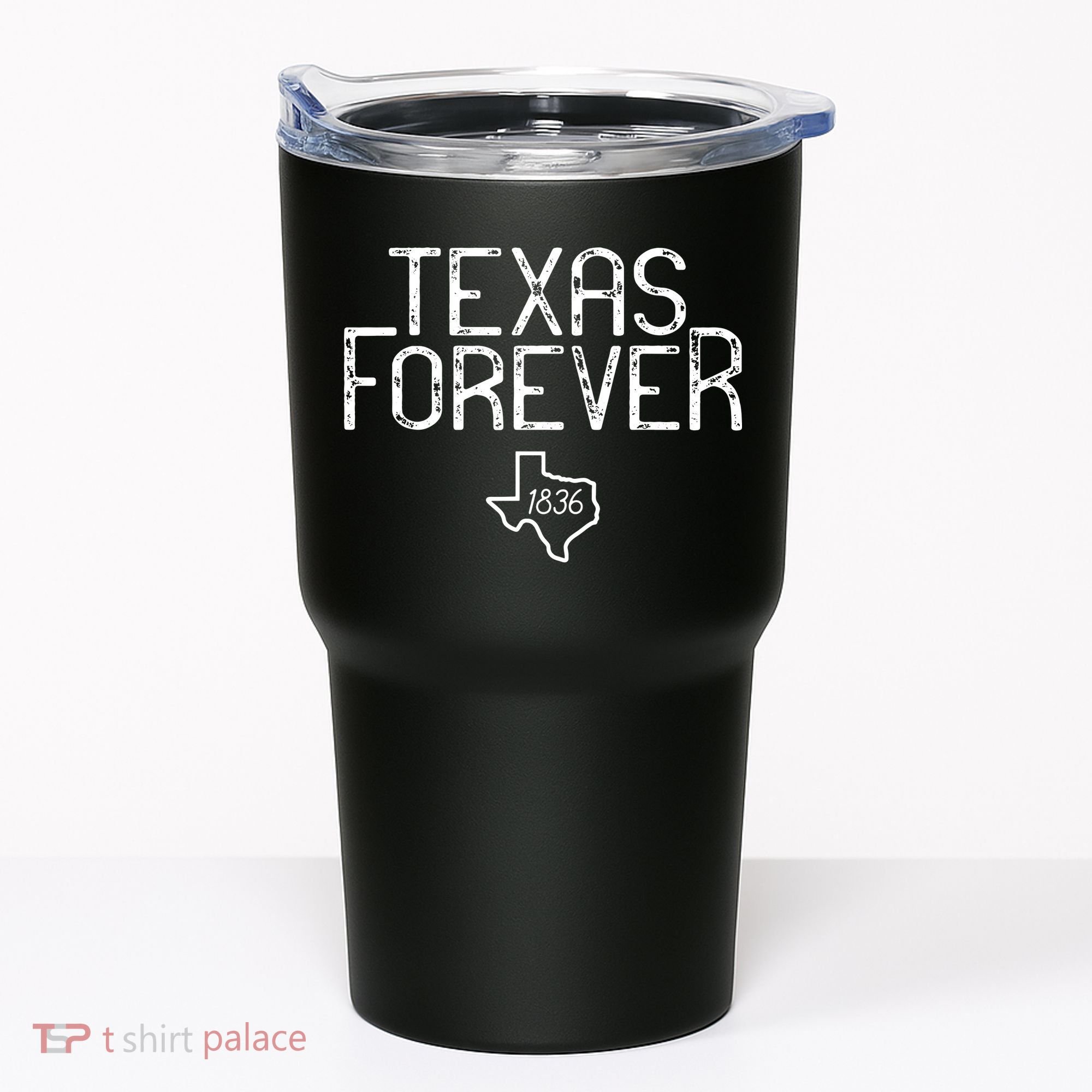 Texas Forever 1836 Aged Font Tumbler