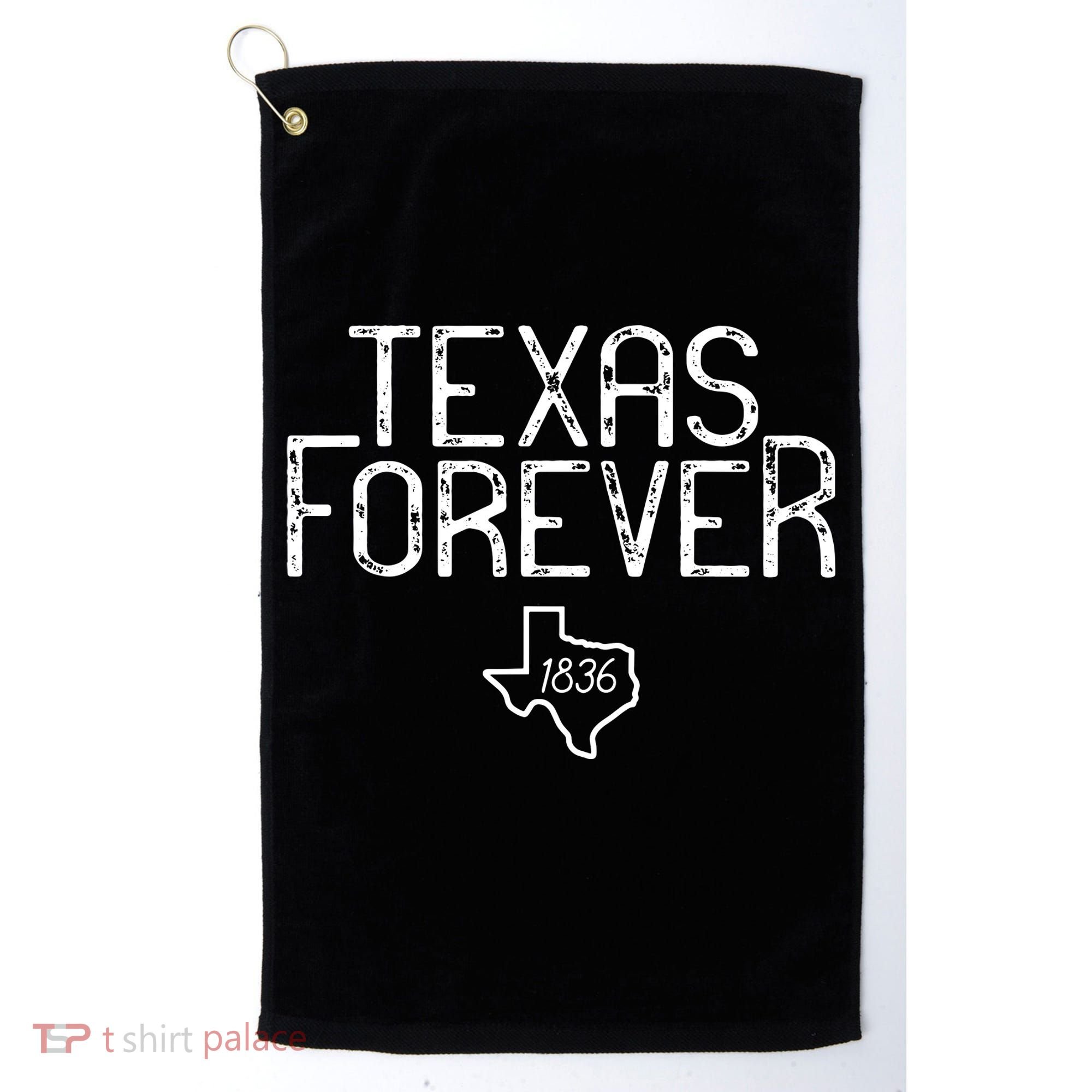 Texas Forever 1836 Aged Font Golf Towel