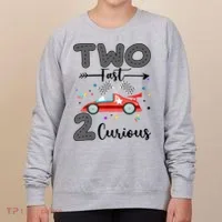 Two Fast 2 Curious Racing 2nd Birthday gift Women's Sweatshirt thumb 0