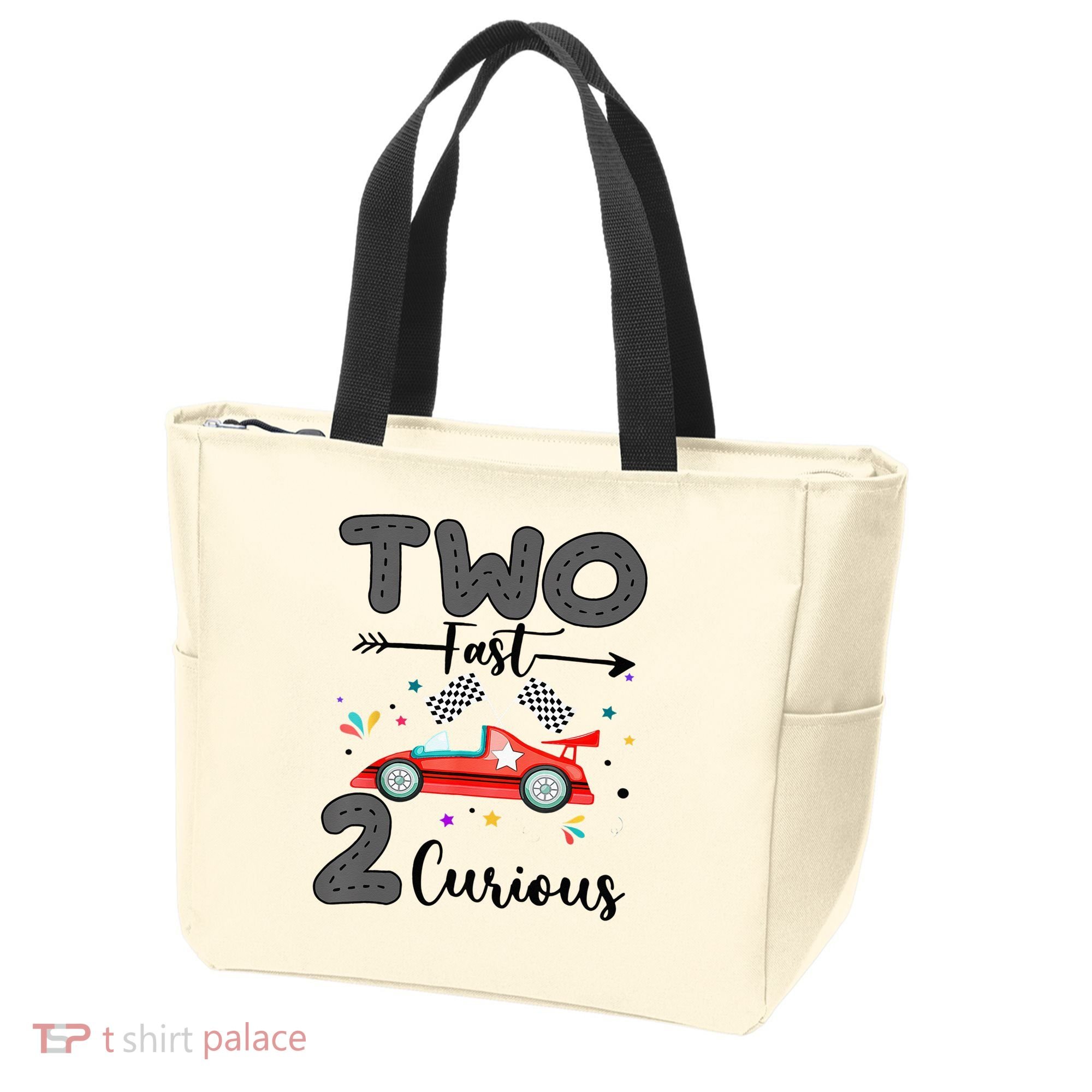 Two Fast 2 Curious Racing 2nd Birthday gift Tote Bag