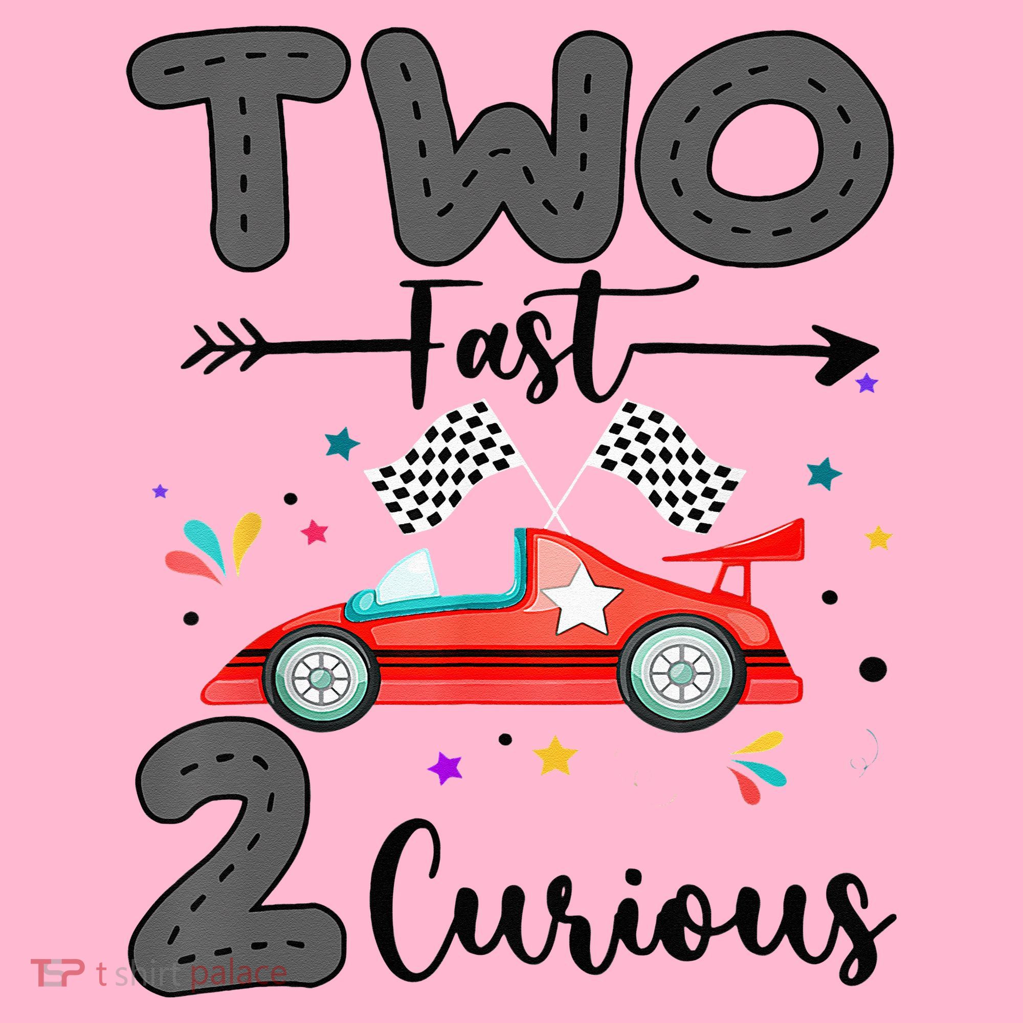 Two Fast 2 Curious Racing 2nd Birthday gift Coaster